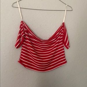 Crop top off shoulder